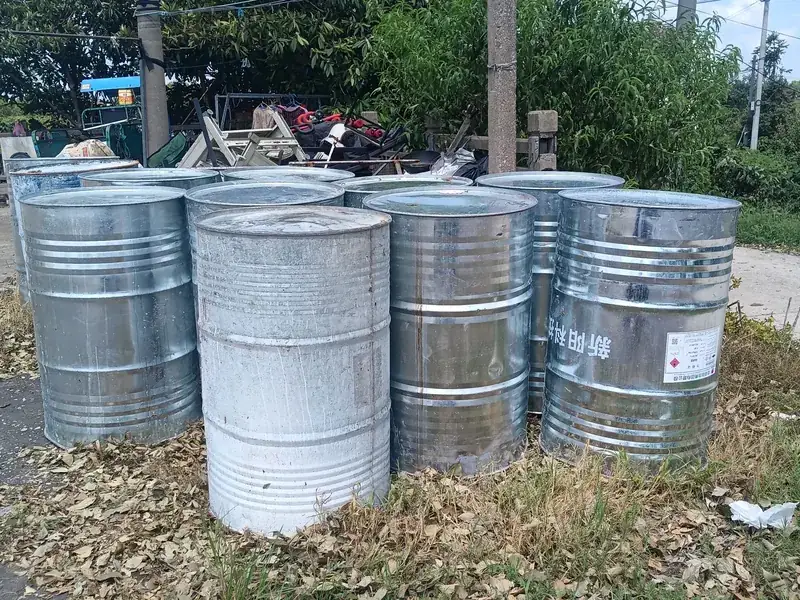Steel drums used for storing and shipping chemicals