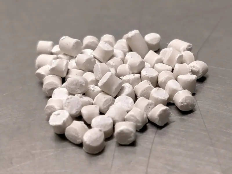 White plastic granules used as raw material