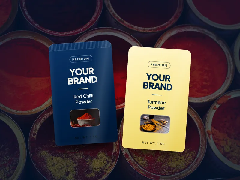 Spice pouches printed with a buyer's own brand for white label supply